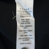 FRAME Lauren Belted Ruffled Mini Dress Navy Ramie Size Small