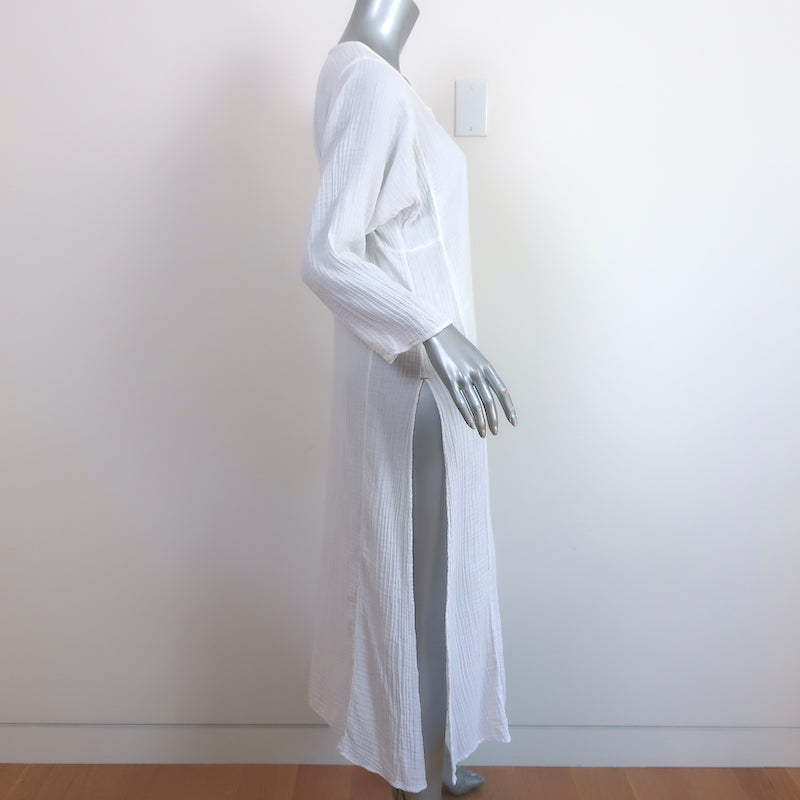 Xirena Maxi Tunic Dress White Cotton Gauze Size Large