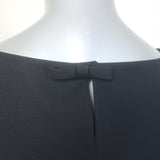 Valentino Layered-Back Sleeveless Shift Dress Black Wool-Silk Size 4