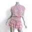 MISA Eloisa Blouson Mini Dress Pink Amouage Paisley Print Chiffon Size Small