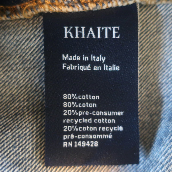 KHAITE Lennox Flared Denim Midi Skirt Archer Blue Cotton Size 0 NEW