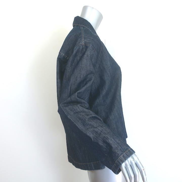 Loewe Anagram Embroidered Denim Shirt Indigo Cotton-Linen Size 38