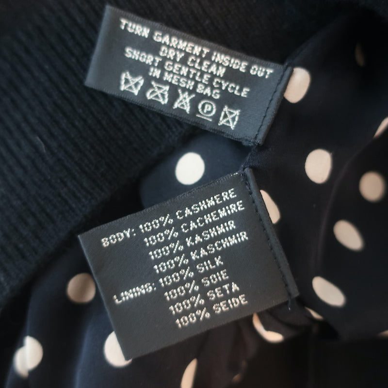 Ralph Lauren Black Label Cashmere Pearl Button Cardigan Black Size Medium
