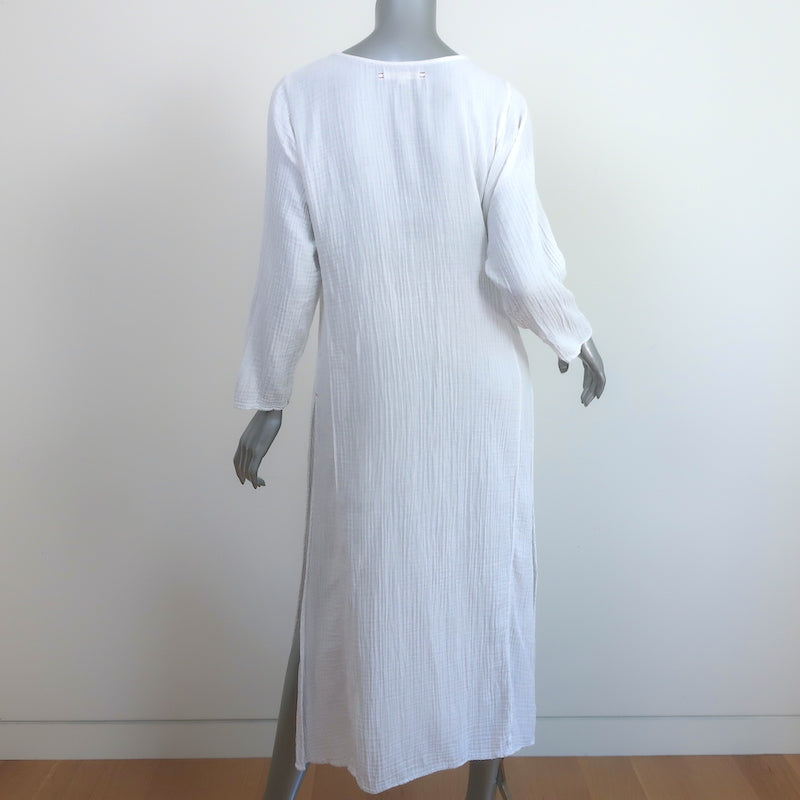 Xirena Maxi Tunic Dress White Cotton Gauze Size Large