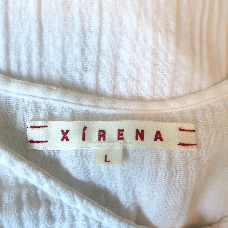 Xirena Maxi Tunic Dress White Cotton Gauze Size Large