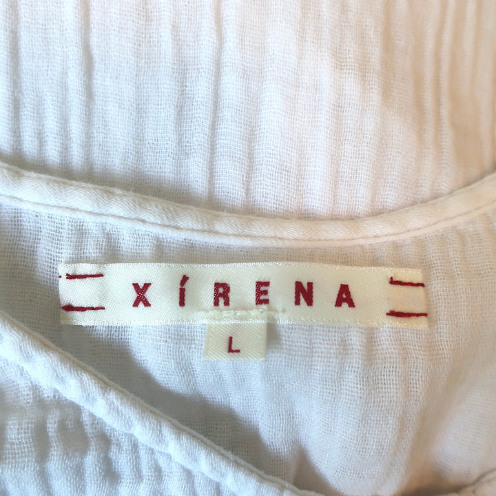 Xirena Maxi Tunic Dress White Cotton Gauze Size Large