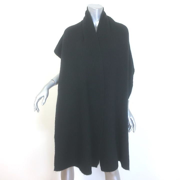 ACNE Studios Ribbed Knit Wide Scarf Black