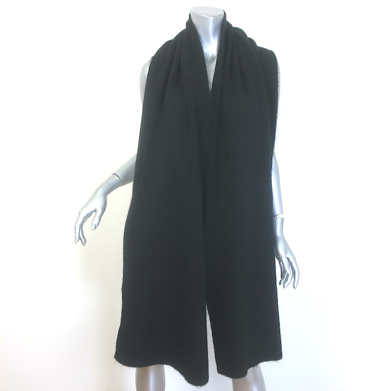 ACNE Studios Ribbed Knit Wide Scarf Black