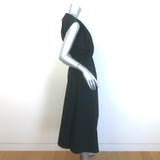 G. Label by goop Kaci Drawstring Midi Dress Black Cotton Poplin Size 4