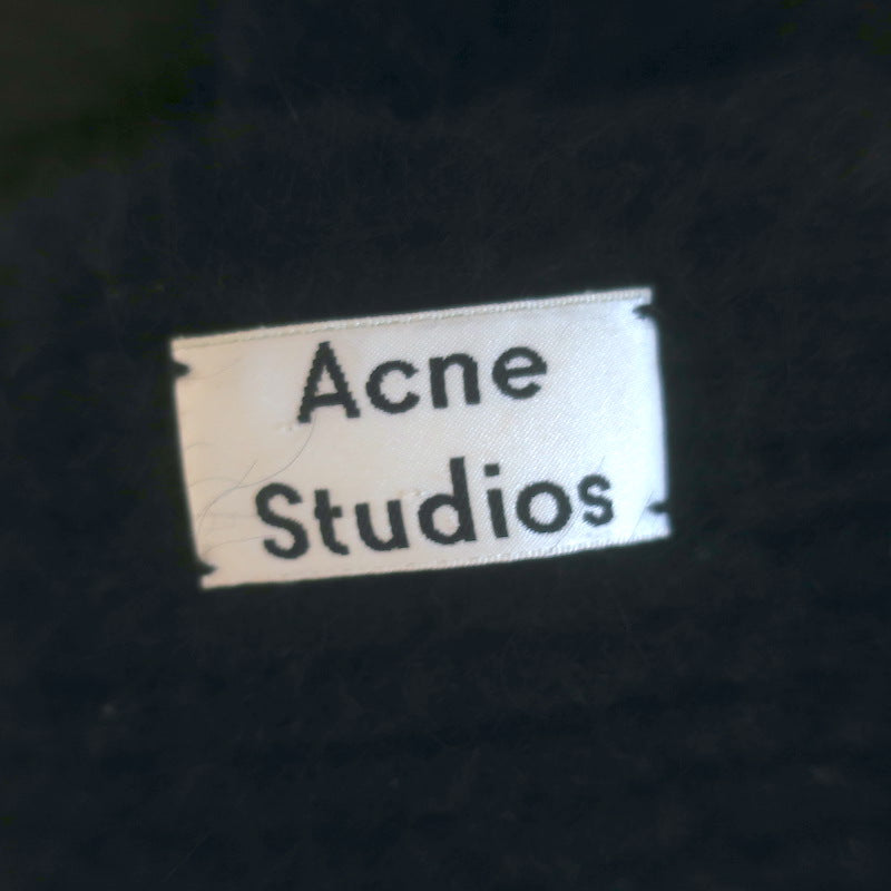 ACNE Studios Ribbed Knit Wide Scarf Black