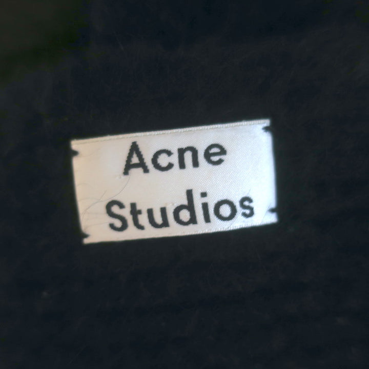 ACNE Studios Ribbed Knit Wide Scarf Black