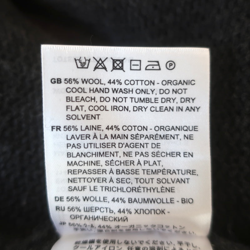 Toteme Open-Side Oversize Turtleneck Sweater Charcoal Wool-Cotton Size Medium