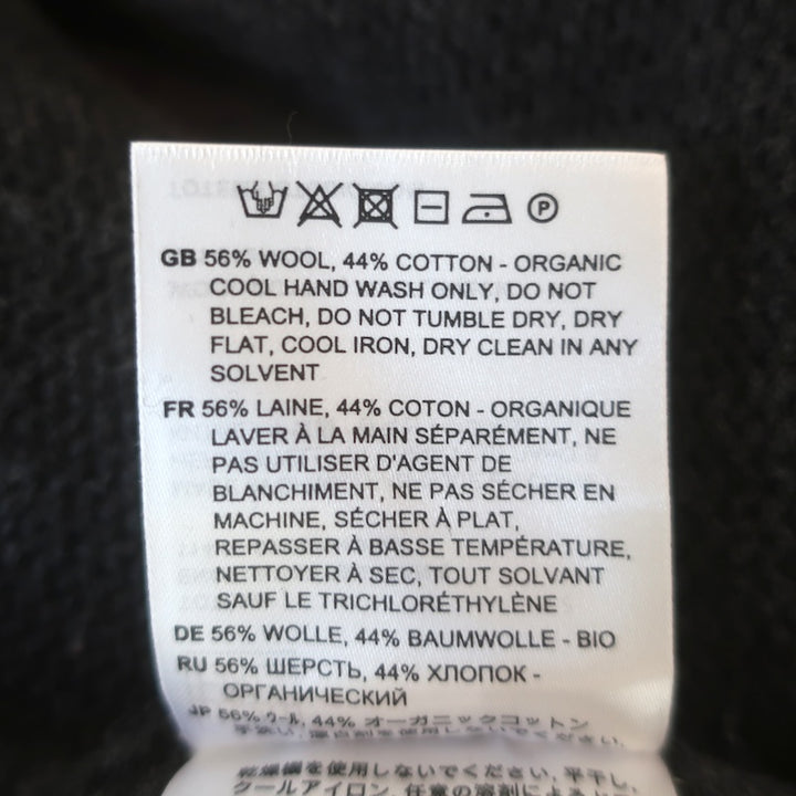 Toteme Open-Side Oversize Turtleneck Sweater Charcoal Wool-Cotton Size Medium