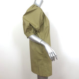 STAUD Mini Vincent Dress Khaki Stretch Cotton Size Small NEW