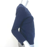 Ralph Lauren Black Label Cashmere Cable Knit Crewneck Cardigan Navy Size Medium