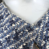 Louis Vuitton Monogram Tweed Biker Jacket Blue/White Cotton-Blend Size 38
