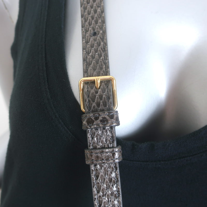 Celine Crecy Snakeskin Camera Bag Dark Taupe Small Crossbody