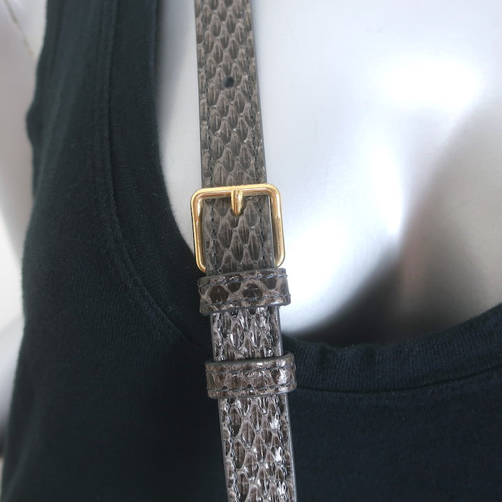 Celine Crecy Snakeskin Camera Bag Dark Taupe Small Crossbody