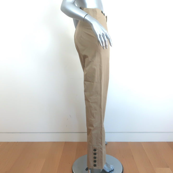 Christian Dior High Waisted Khaki Pants Beige Cotton Size US 6