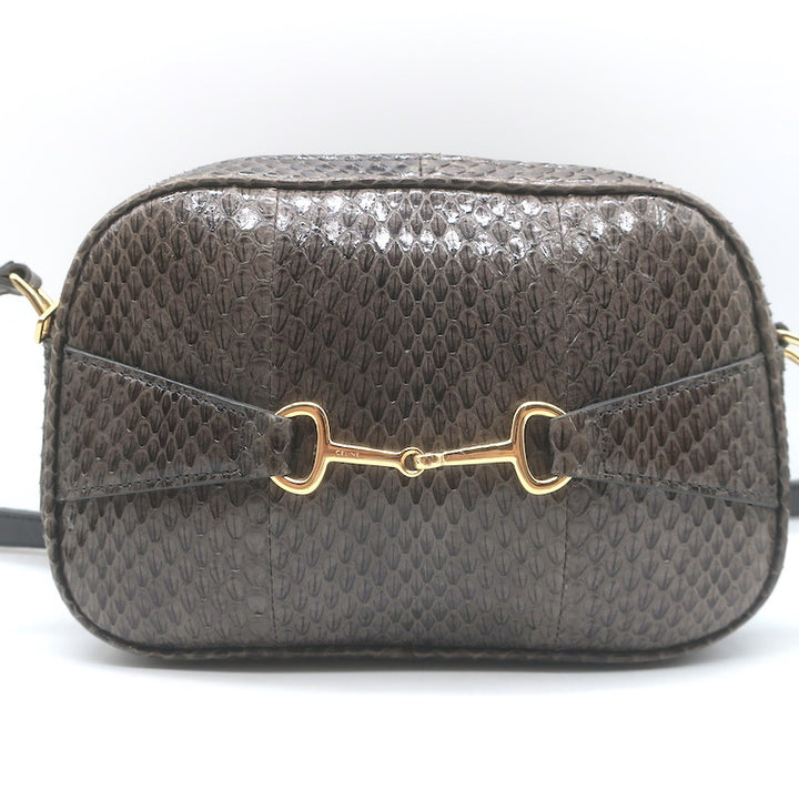Celine Crecy Snakeskin Camera Bag Dark Taupe Small Crossbody