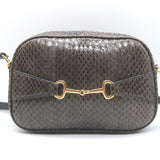 Celine Crecy Snakeskin Camera Bag Dark Taupe Small Crossbody