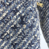 Louis Vuitton Monogram Tweed Biker Jacket Blue/White Cotton-Blend Size 38