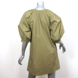 STAUD Mini Vincent Dress Khaki Stretch Cotton Size Small NEW