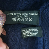 Ralph Lauren Black Label Cashmere Cable Knit Crewneck Cardigan Navy Size Medium