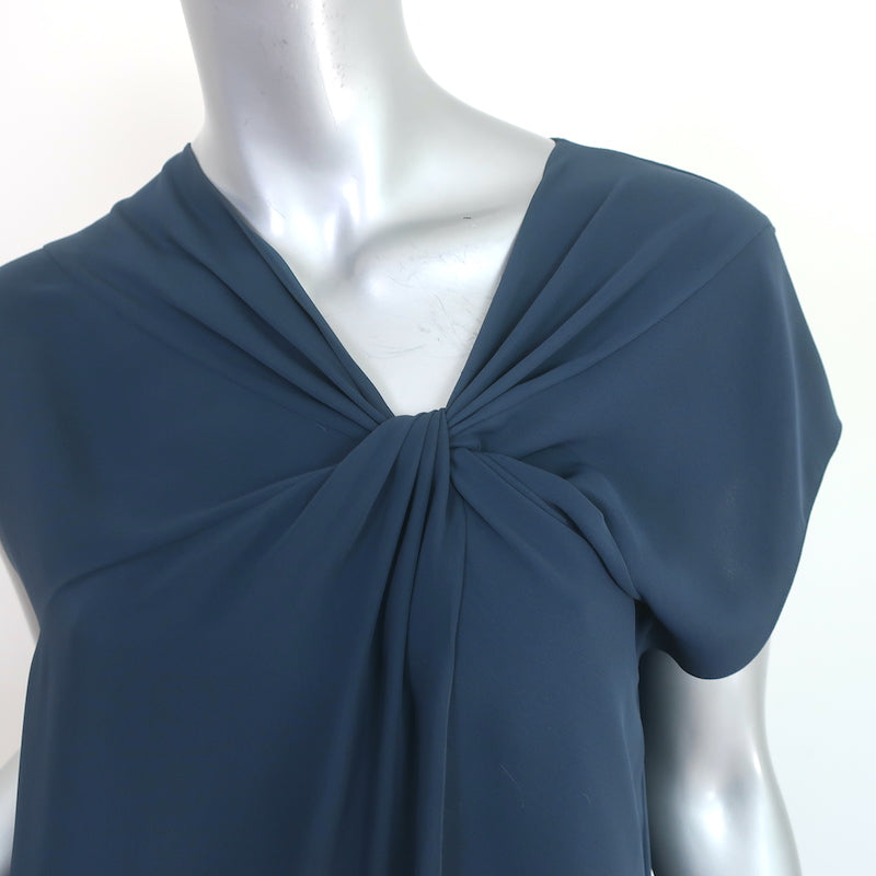 Maison Margiela Asymmetric Knotted Dress Navy Polyester Size 44