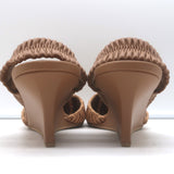 Stella McCartney Basket Weave Slingback Wedge Pumps Sienna Brown Size 38