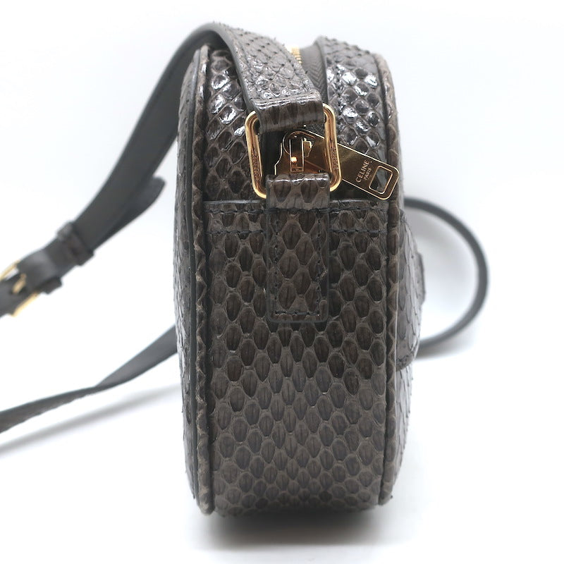 Celine Crecy Snakeskin Camera Bag Dark Taupe Small Crossbody