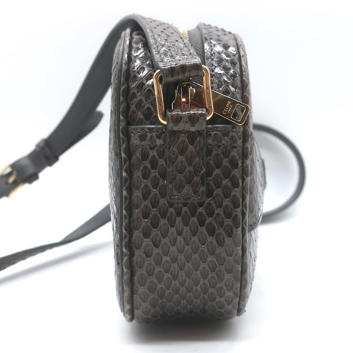 Celine Crecy Snakeskin Camera Bag Dark Taupe Small Crossbody
