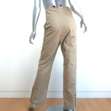 Christian Dior High Waisted Khaki Pants Beige Cotton Size US 6