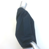 Mansur Gavriel Balloon Sleeve Blouse Navy Cotton-Silk Taffeta Size 42