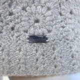 Oscar de la Renta Crochet Cable Knit Top Gray Cashmere-Silk Size Medium