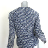 Louis Vuitton Monogram Tweed Biker Jacket Blue/White Cotton-Blend Size 38
