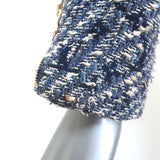 Louis Vuitton Monogram Tweed Biker Jacket Blue/White Cotton-Blend Size 38