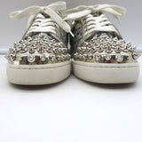 Christian Louboutin Vieira Spike Sneakers Gold Metallic Leopard Print Size 37.5