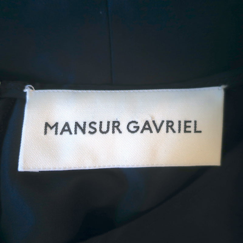 Mansur Gavriel Balloon Sleeve Blouse Navy Cotton-Silk Taffeta Size 42