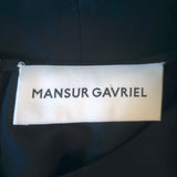 Mansur Gavriel Balloon Sleeve Blouse Navy Cotton-Silk Taffeta Size 42