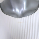 Milly Lumi Short Sleeve Mini Dress White Pleated Crepe Size 10