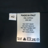 Mansur Gavriel Balloon Sleeve Blouse Navy Cotton-Silk Taffeta Size 42