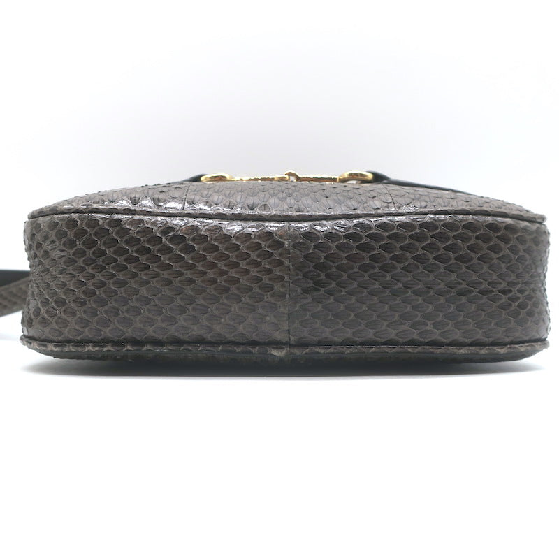 Celine Crecy Snakeskin Camera Bag Dark Taupe Small Crossbody