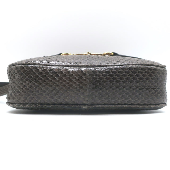 Celine Crecy Snakeskin Camera Bag Dark Taupe Small Crossbody