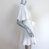 Milly Lumi Short Sleeve Mini Dress White Pleated Crepe Size 10
