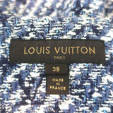 Louis Vuitton Monogram Tweed Biker Jacket Blue/White Cotton-Blend Size 38