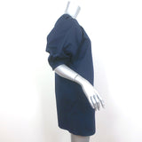 STAUD Mini Vincent Dress Navy Stretch Cotton Size Small NEW