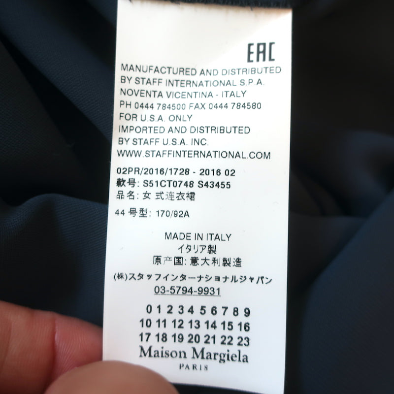 Maison Margiela Asymmetric Knotted Dress Navy Polyester Size 44