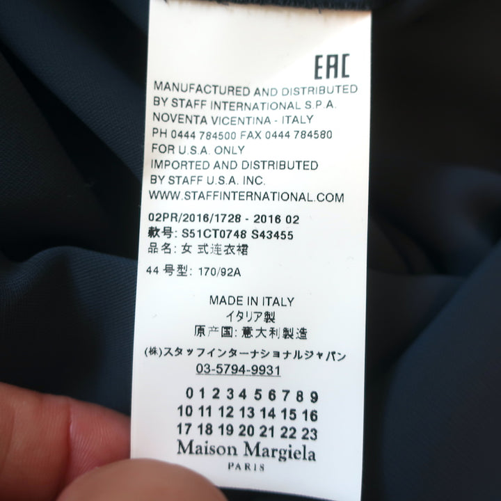 Maison Margiela Asymmetric Knotted Dress Navy Polyester Size 44
