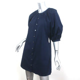 STAUD Mini Vincent Dress Navy Stretch Cotton Size Small NEW